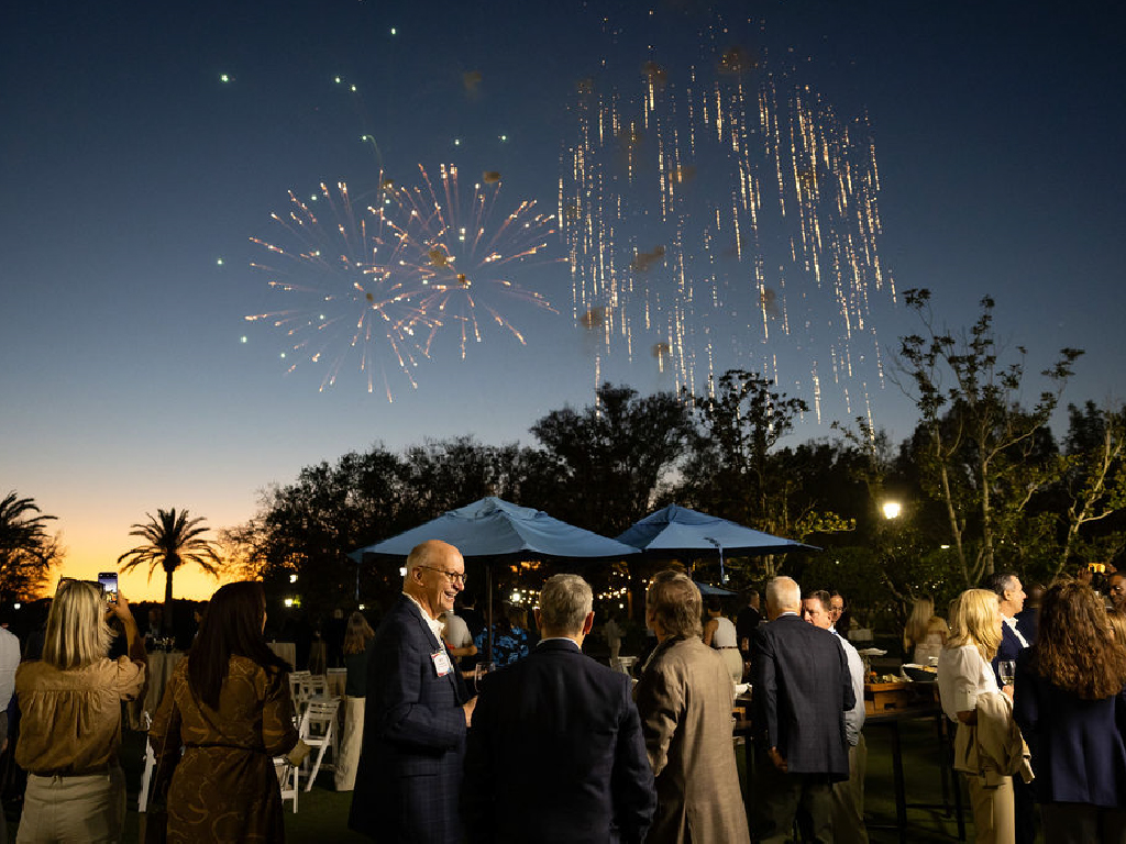 CHRO Association members watch fireworks during the CHRO Summit in Orlando, Florida.